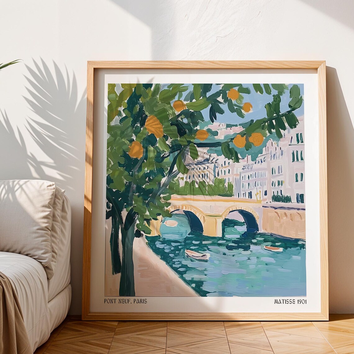 Paris Pont Neuf Bridge Seine River With Orange Tree Fauvist Poster - Image 3