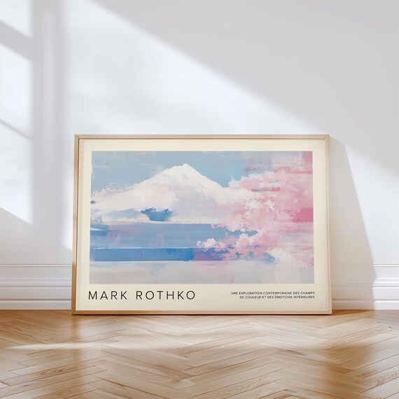 Mark Rothko Mount Fuji with Pink Cherry Blossom Landscape Poster