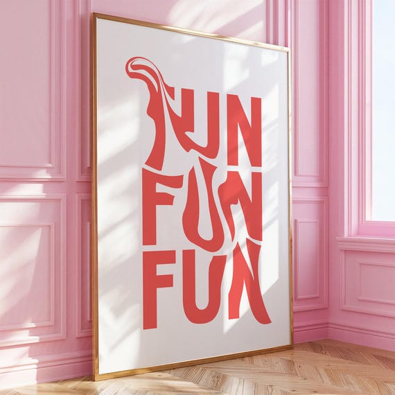Fun Girls Wall Art Vibrant Playful Print Typography Bold Decor For Kids Room Modern Positive Poster For Office Or Living Room Poster