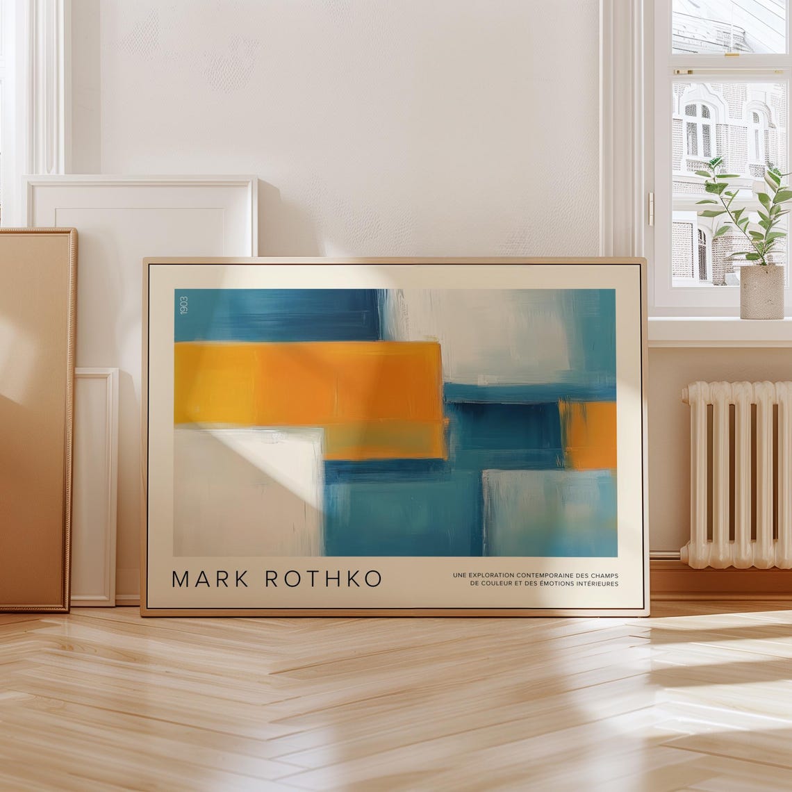 Mark Rothko Blue Yellow Abstract Color Field Exhibition Style Poster - Image 3