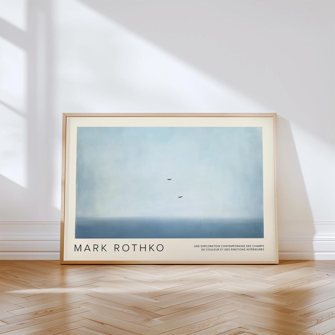 Mark Rothko Serene Pale Blue Sky Birds Minimalist Calm Art Print