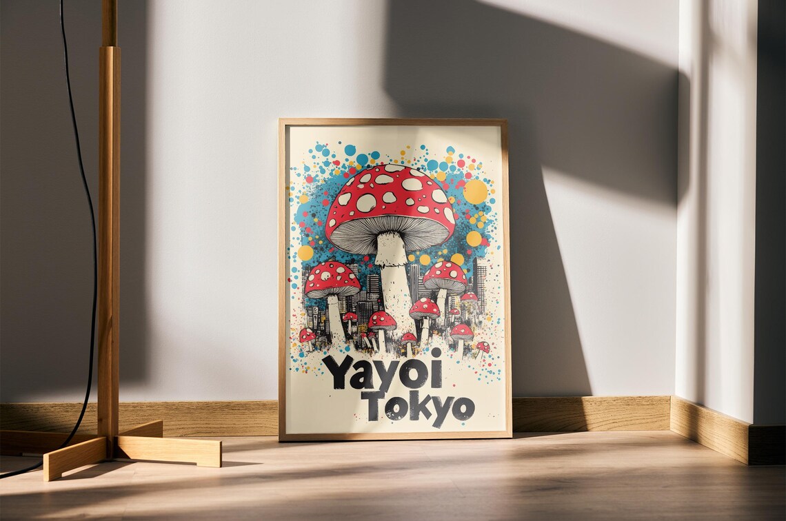 Yayoi Tokyo Pop Art Mushrooms City Skyline Bold Graphic Art Print - Image 4