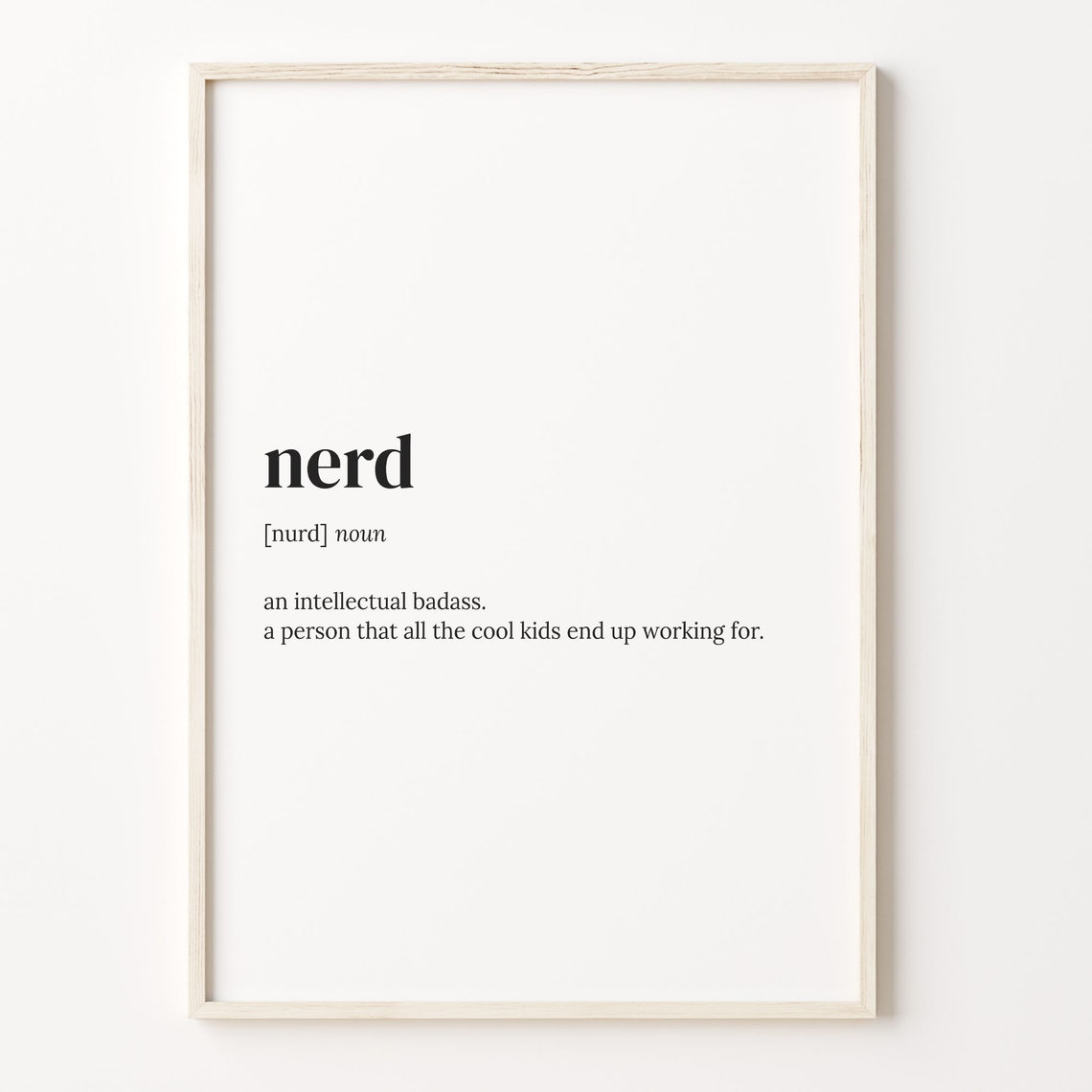 Nerd Definition Print Dictionary Poster Quote Wall Art Nerd Definition Art Gift For A Nerd Nerd Funny Quote C17 317
