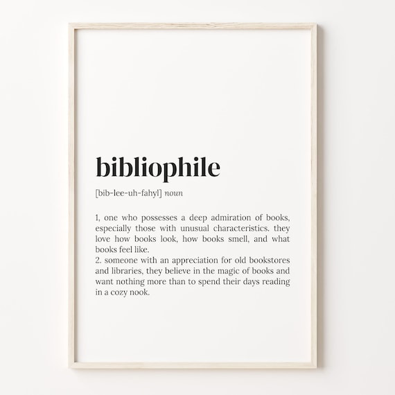 Bibliophile Definition Poster, Book Lover Quote Art