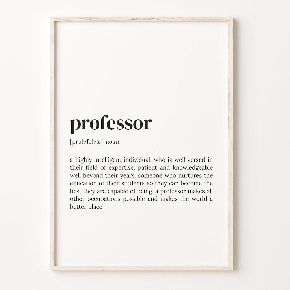 Professor Definition Quote Poster, Funny Gift Art