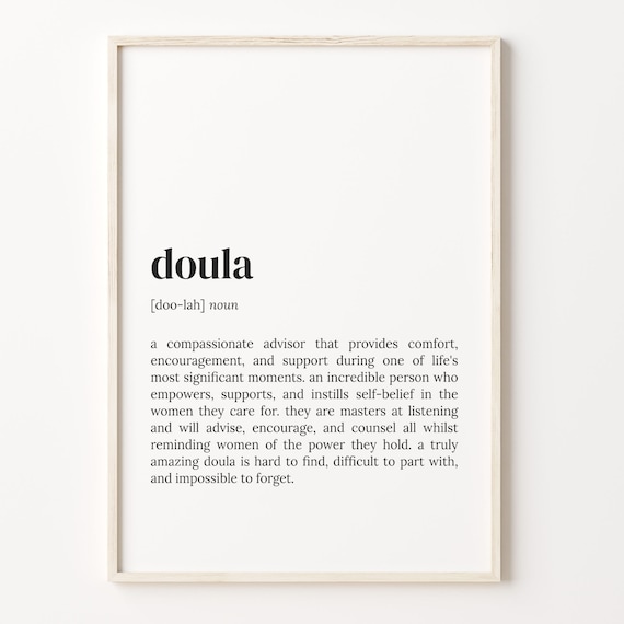 Doula Definition Poster Heartfelt Gift for Midwives and Doulas