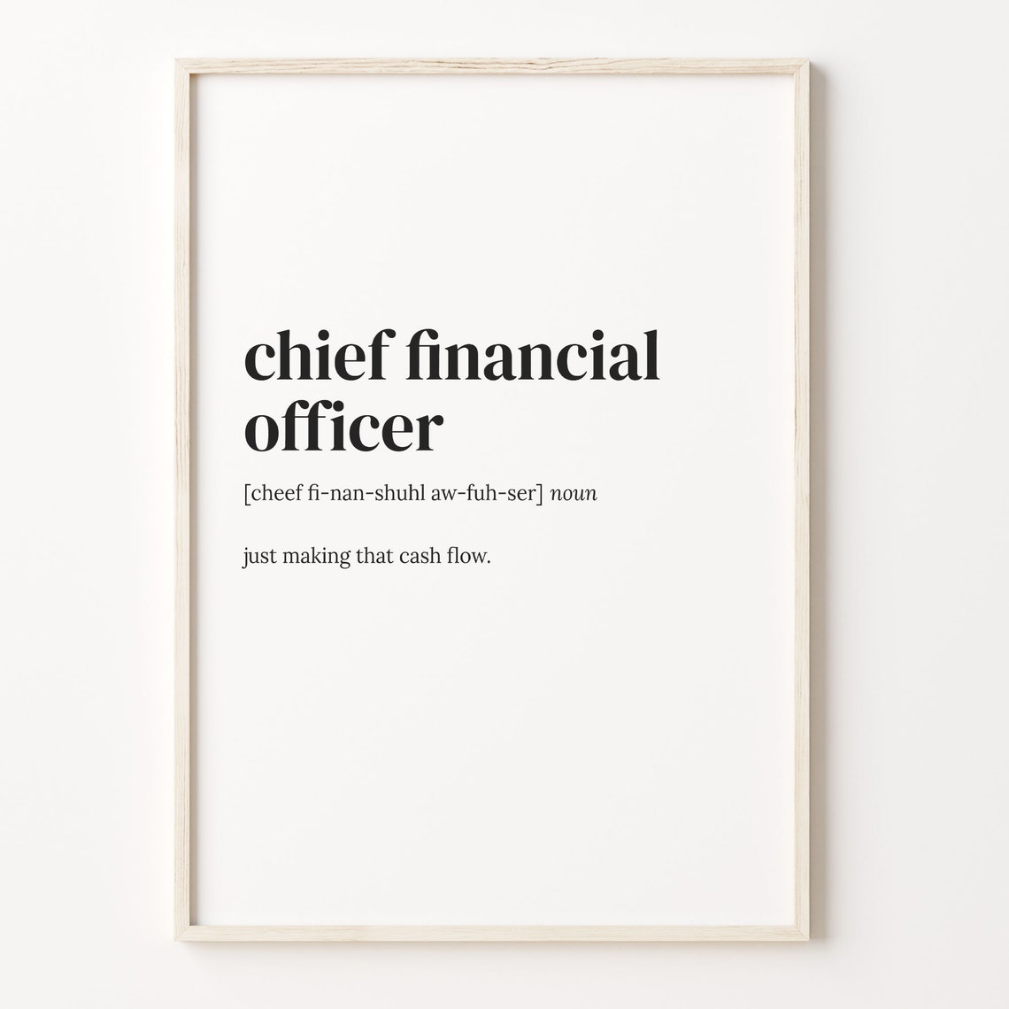 Chief Financial Officer Dictionary Definition Typography Quote Poster