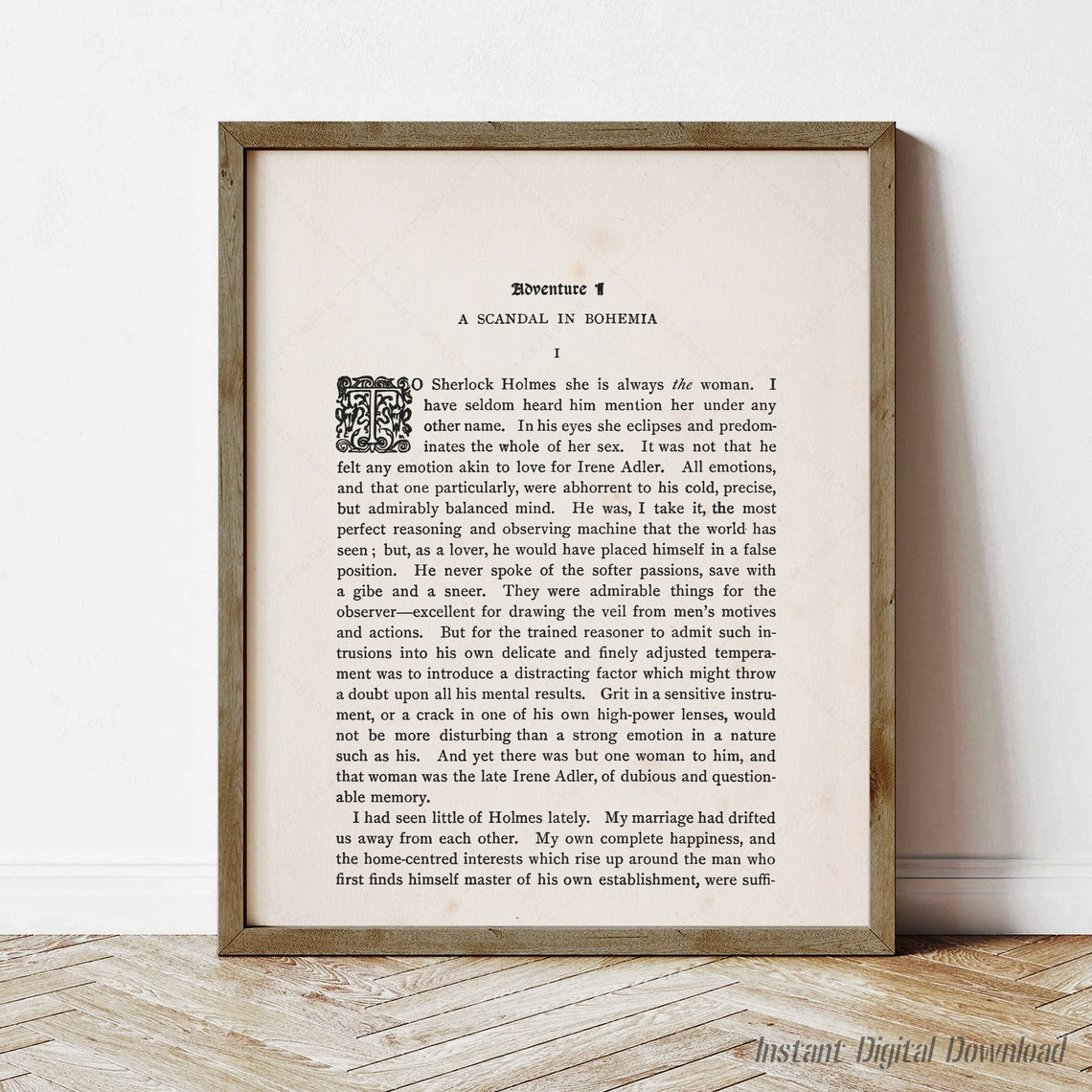 Arthur Conan Doyle A Scandal In Bohemia Sherlock Holmes Page Print