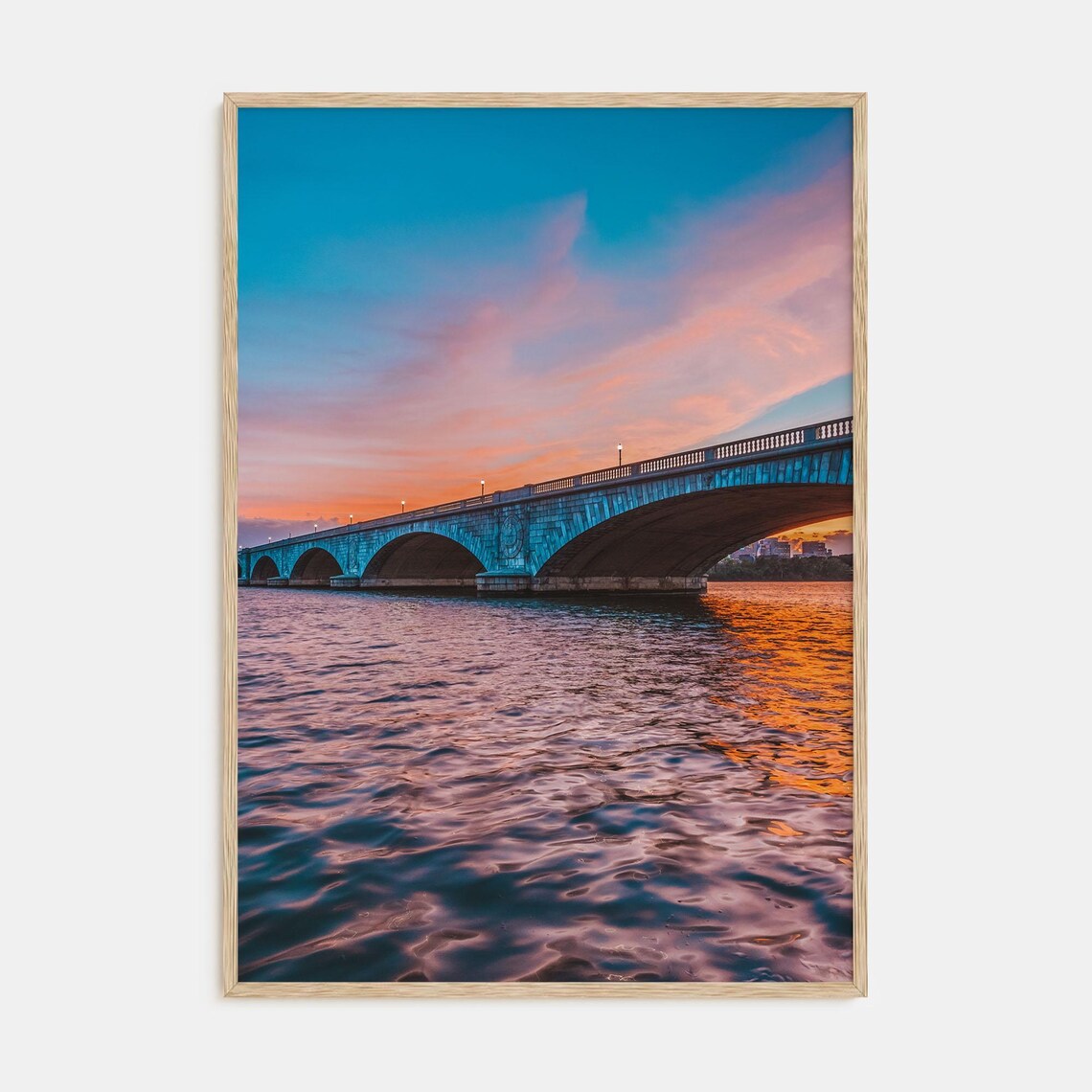 Bridge Sunset Color Photography Travel Poster
