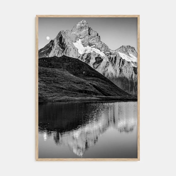Fine Art Mountain Landscape Print Black White Photography Poster Nature Wall Art Decor For Home Or Office