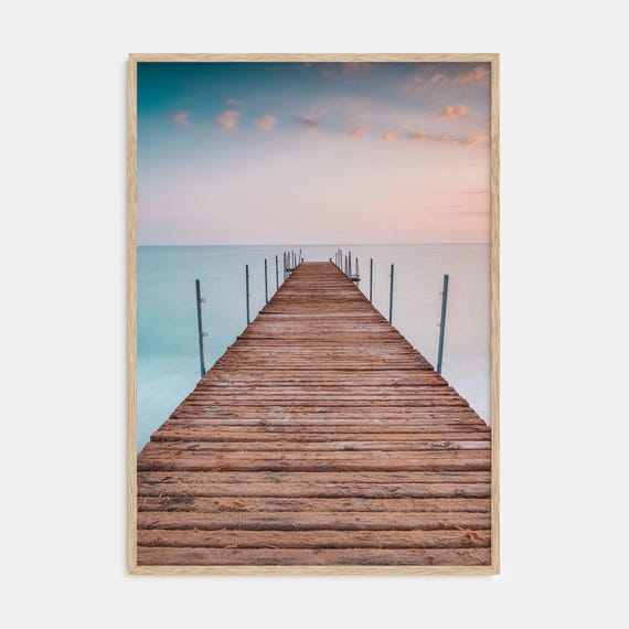 Fine Art Pier Print Color Photography Poster For Home Decor Coastal Wall Art Seaside Photography Nautical Decor