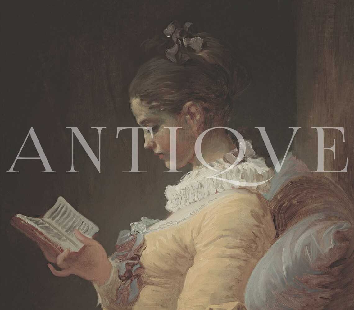 Antique Woman Reading Vintage Art Print - Image 2