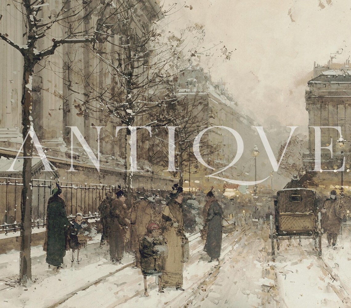 Vintage Paris Cityscape Poster, Winter Home Decor - Image 4