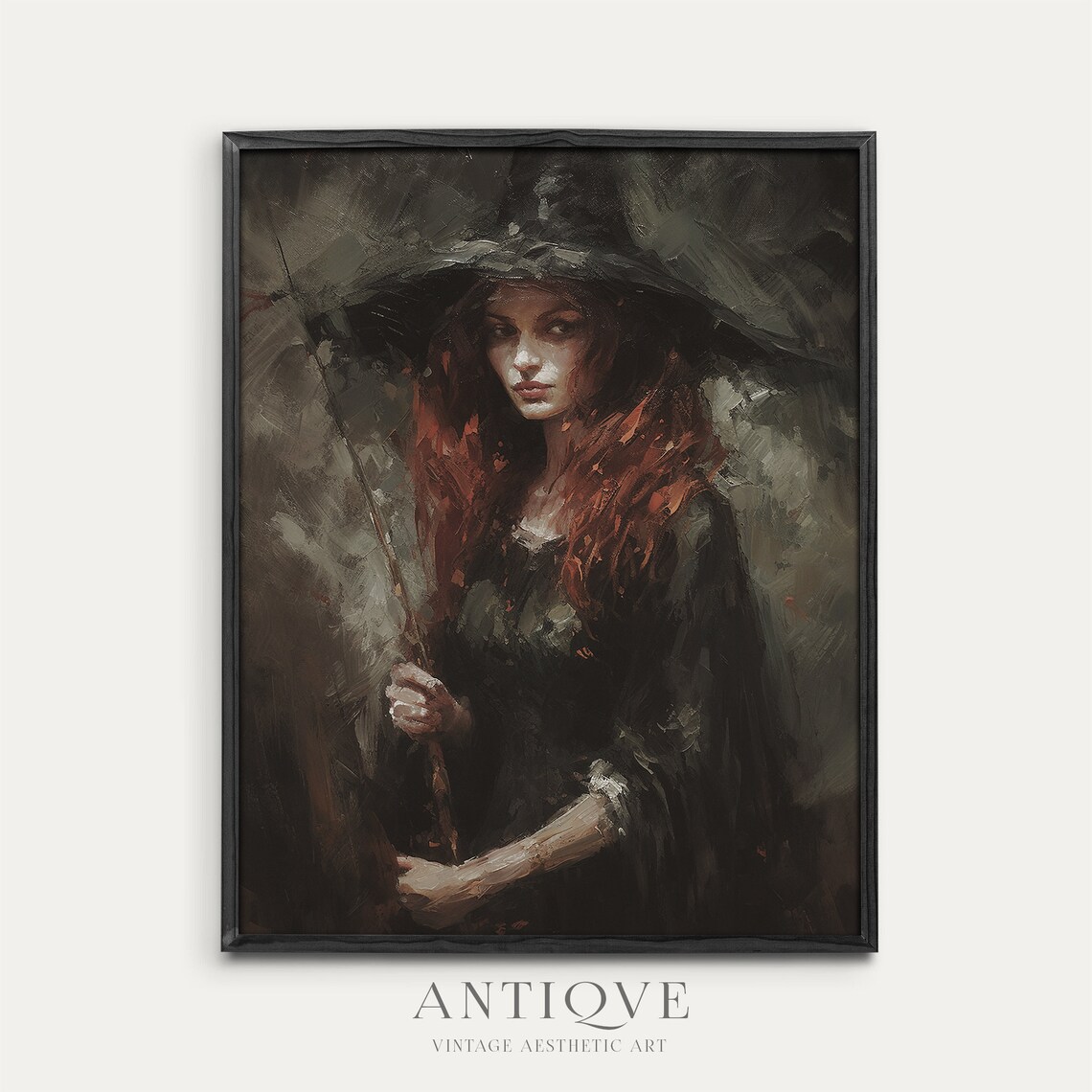 Halloween Witch Painting, Subtle Halloween Art