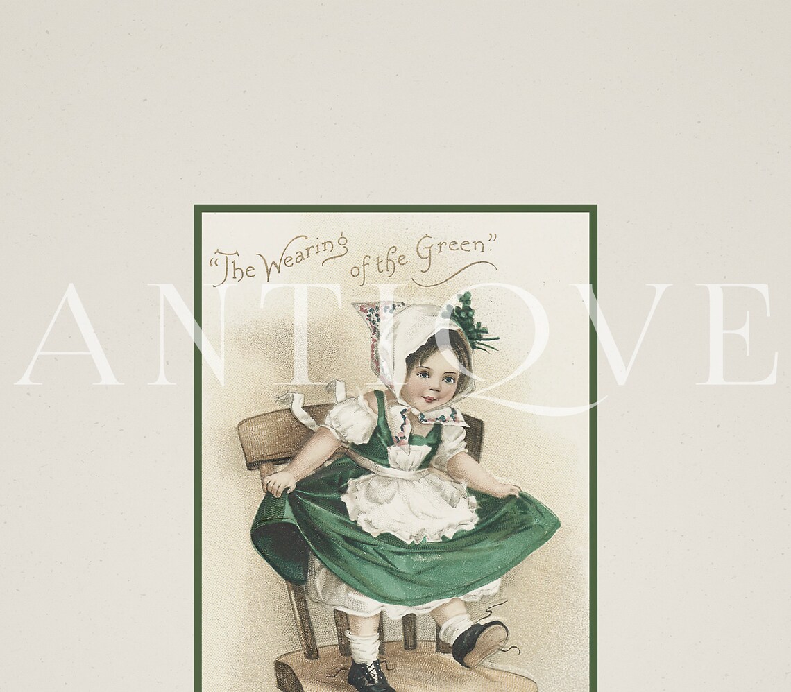 Vintage St Patricks Day, Cute Little Irish Girl - Image 3