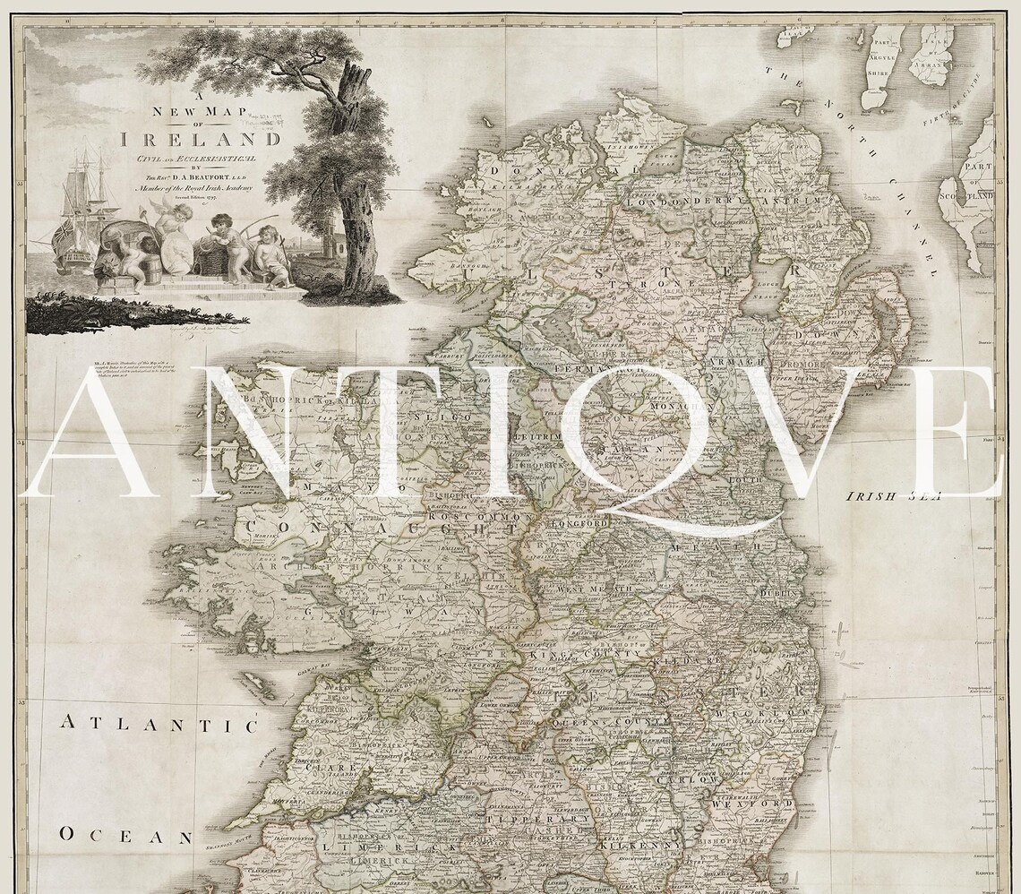 Vintage Map Of Ireland - Travel Poster - Image 3