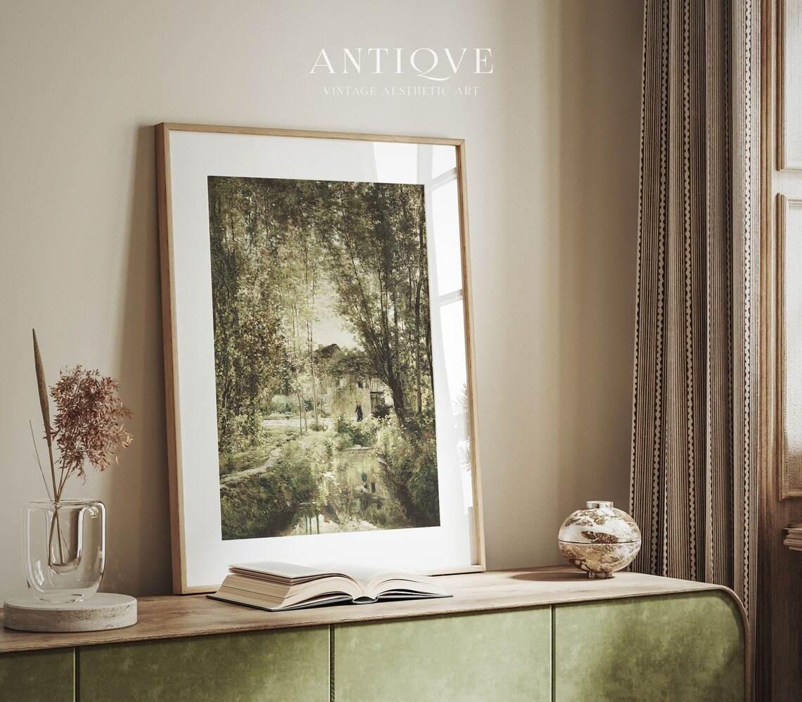 Vintage French Country Willow On Water Art Print - Image 2