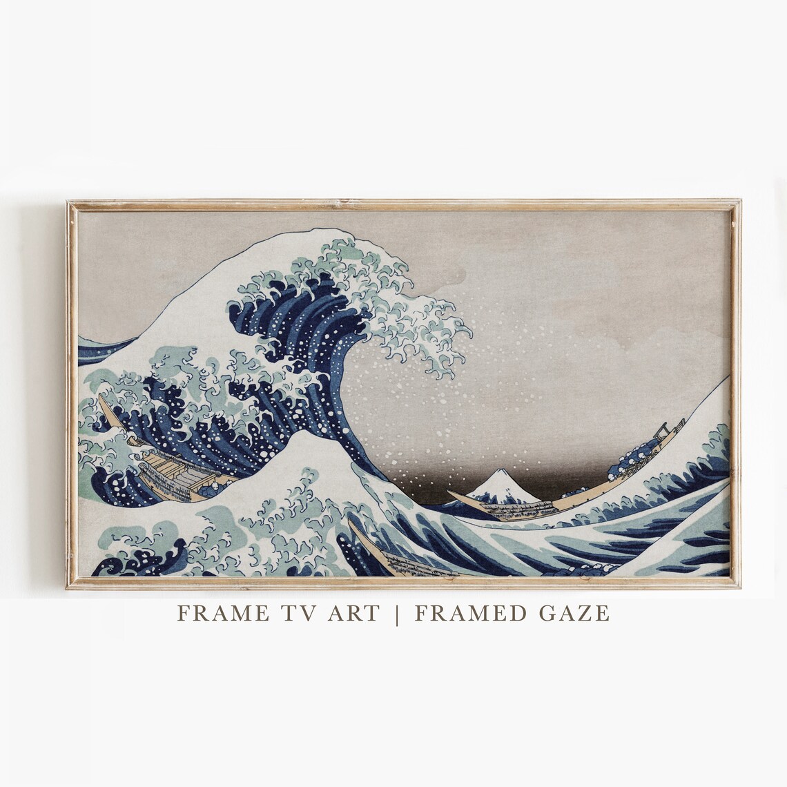 Hokusai The Great Wave Off Kanagawa Japanese Woodblock Frame TV Print