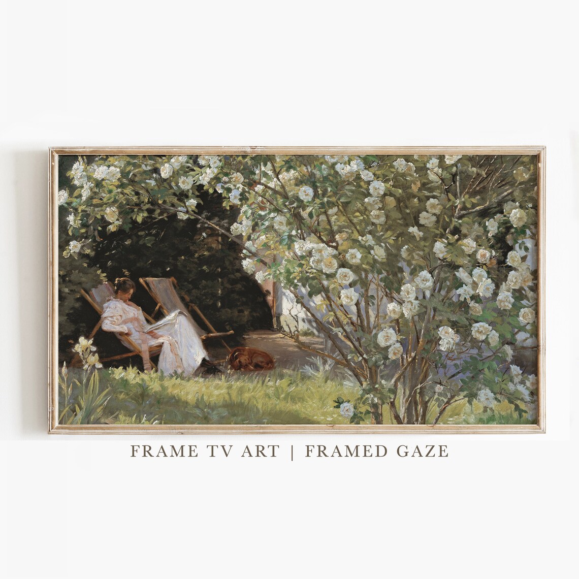 Spring Flower Garden Vintage Painting Art Print