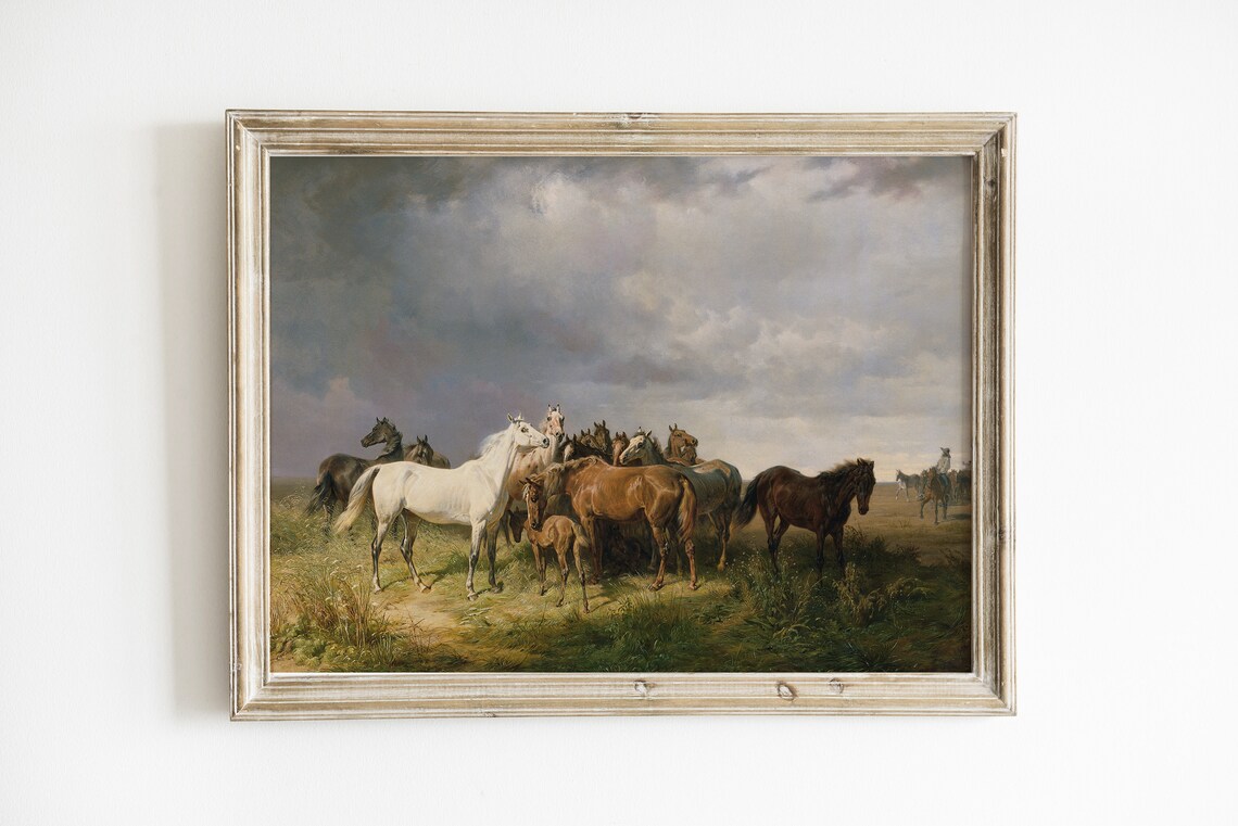 Vintage Horse Farmhouse Art Print for Animal Lovers - Image 3