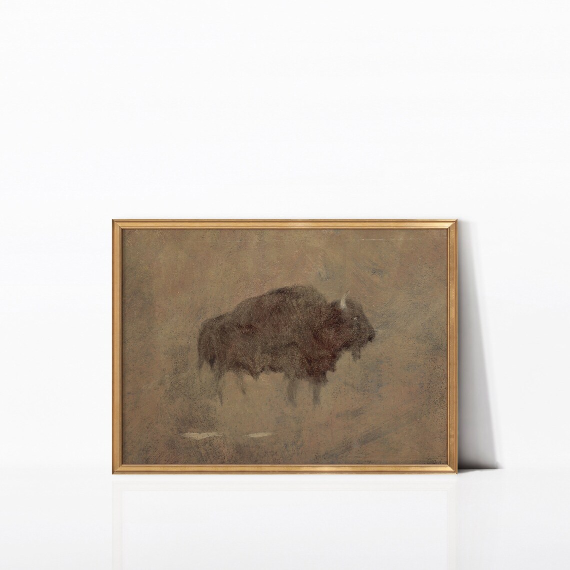 Bison Buffalo Warm Prairie Haze Vintage Western Animal Poster - Image 4