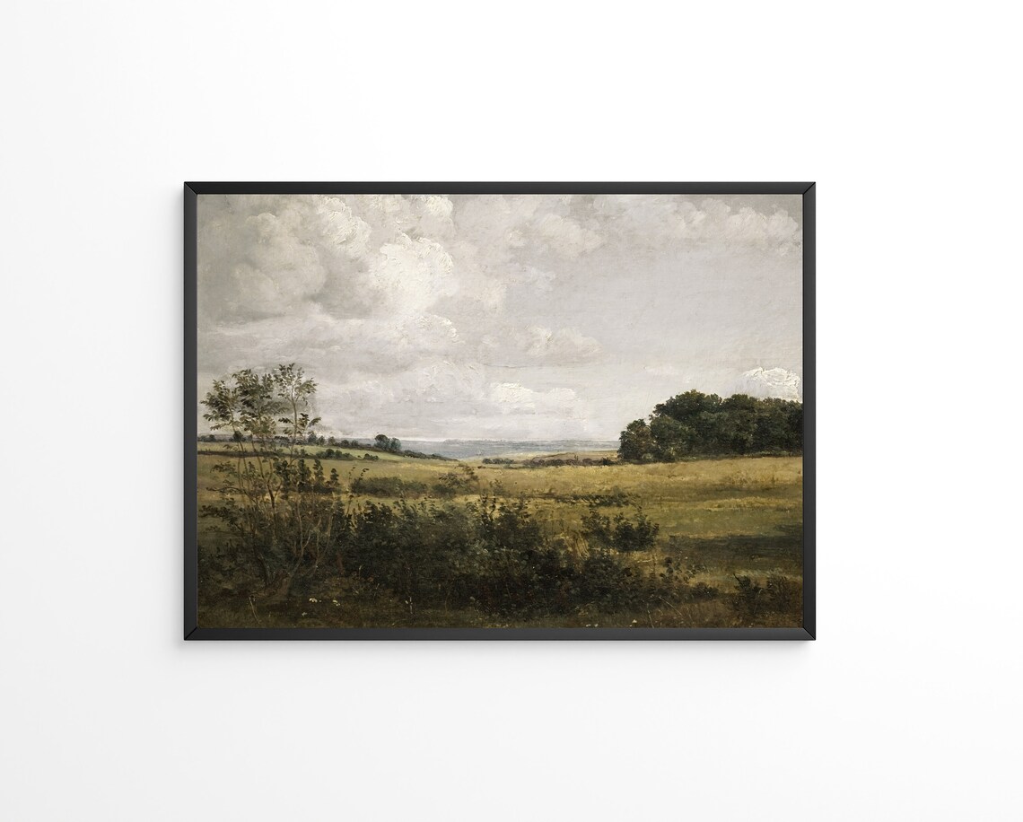 Vintage Countryside Landscape Art Print, Rustic Mood - Image 2