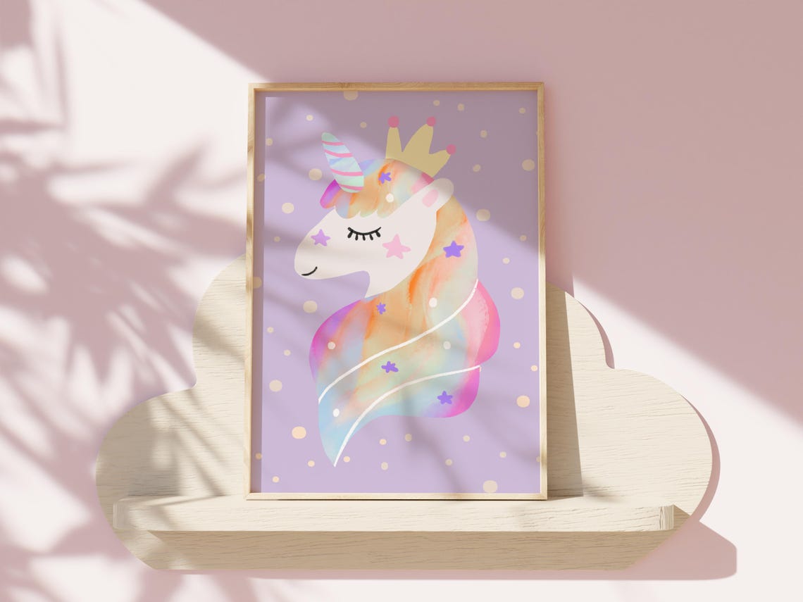 Unicorn Prints Unicorn Girls Nursery Prints Unicorn Wall Art Girls Wall Art Girls Playroom Prints Unicorn Bedroom Prints