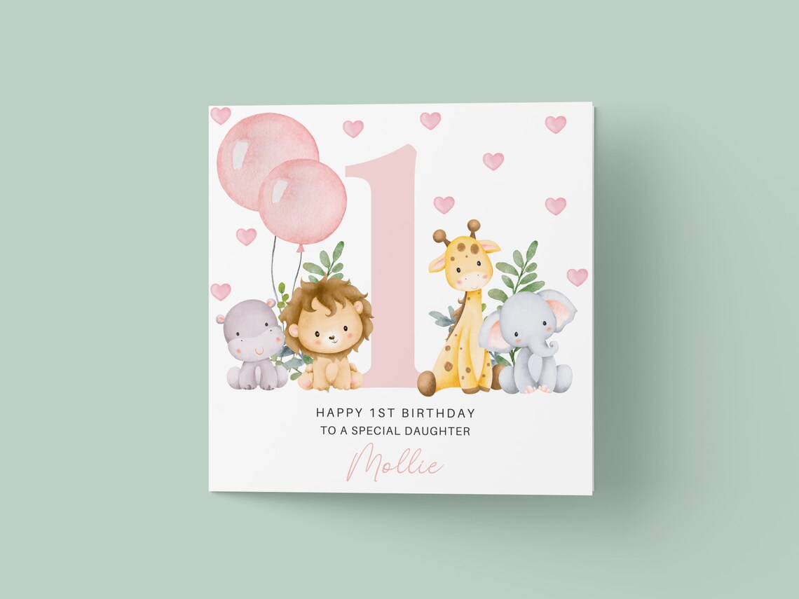 Personalised Safari First Birthday Art Print, Wild One