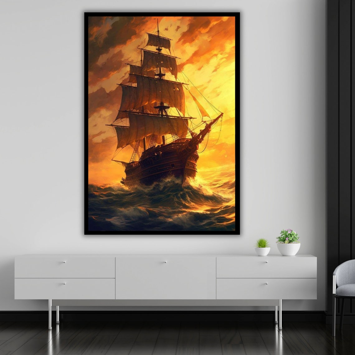 Ship Coastal Nautical Decor Art Print - Image 4
