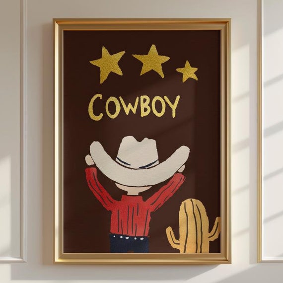 Vintage Wild West Cowboy Poster Retro Western Art Print Rustic Wall Decor Old West Western Art Gift For Cowboys