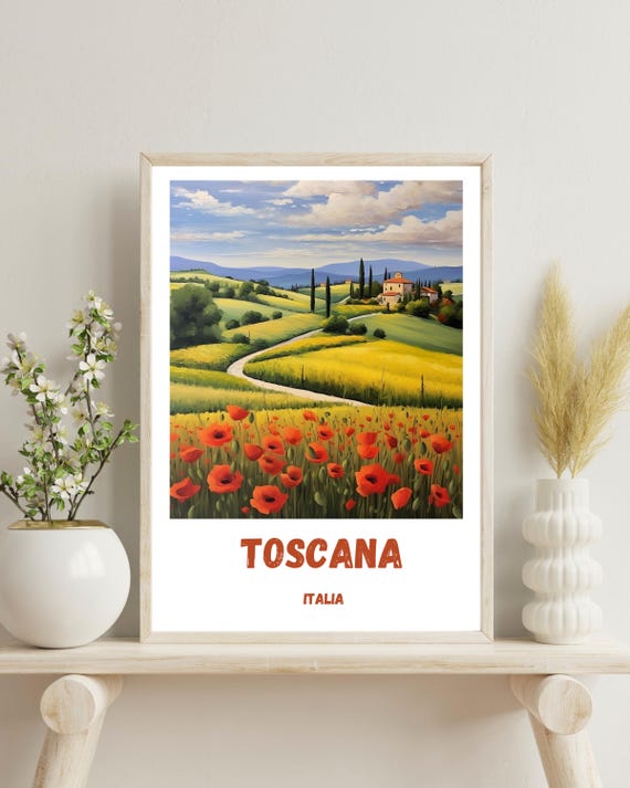 Tuscany Travel Poster, Italy Wall Art