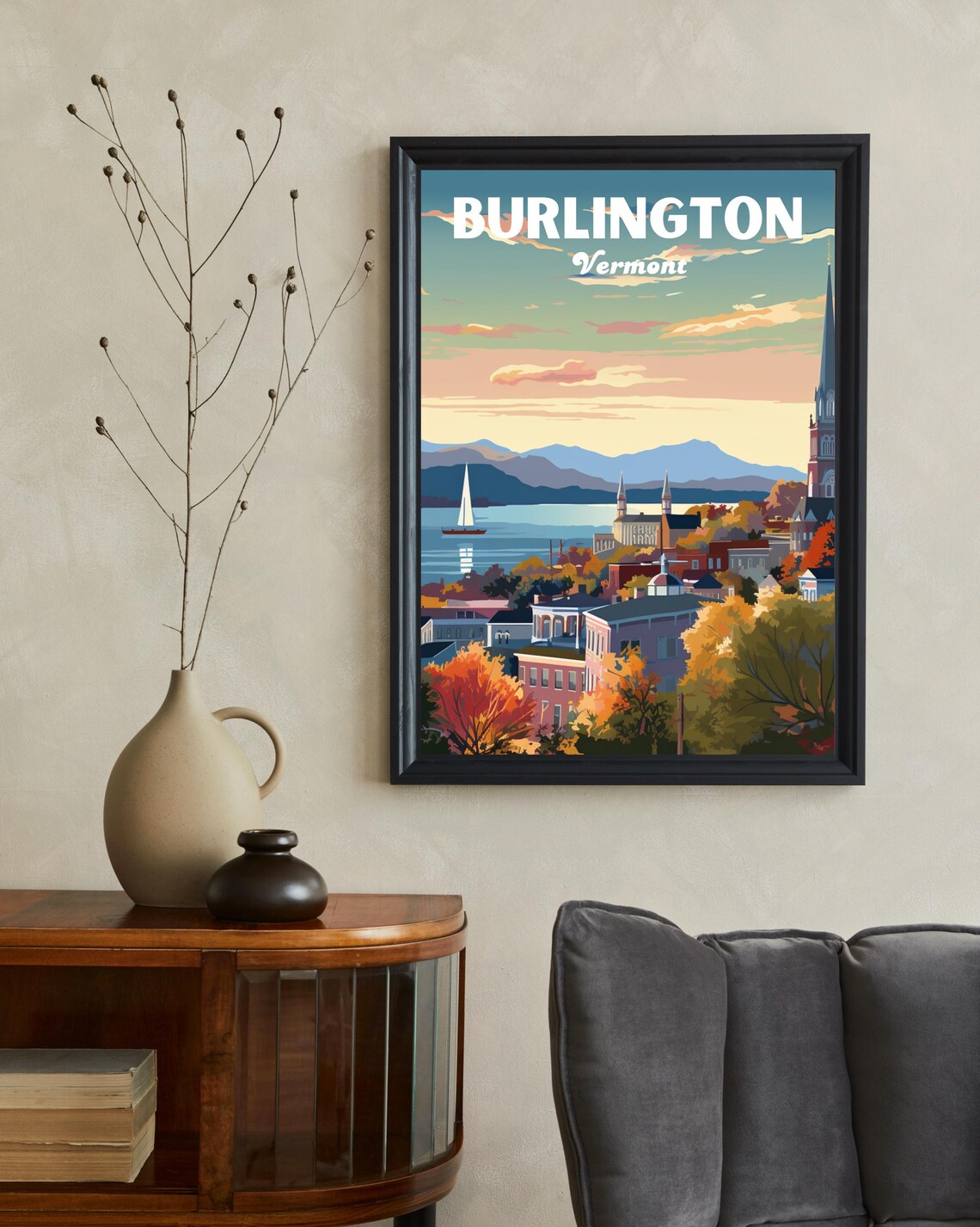 Burlington Vermont Travel Poster, Vermont Gift - Image 2