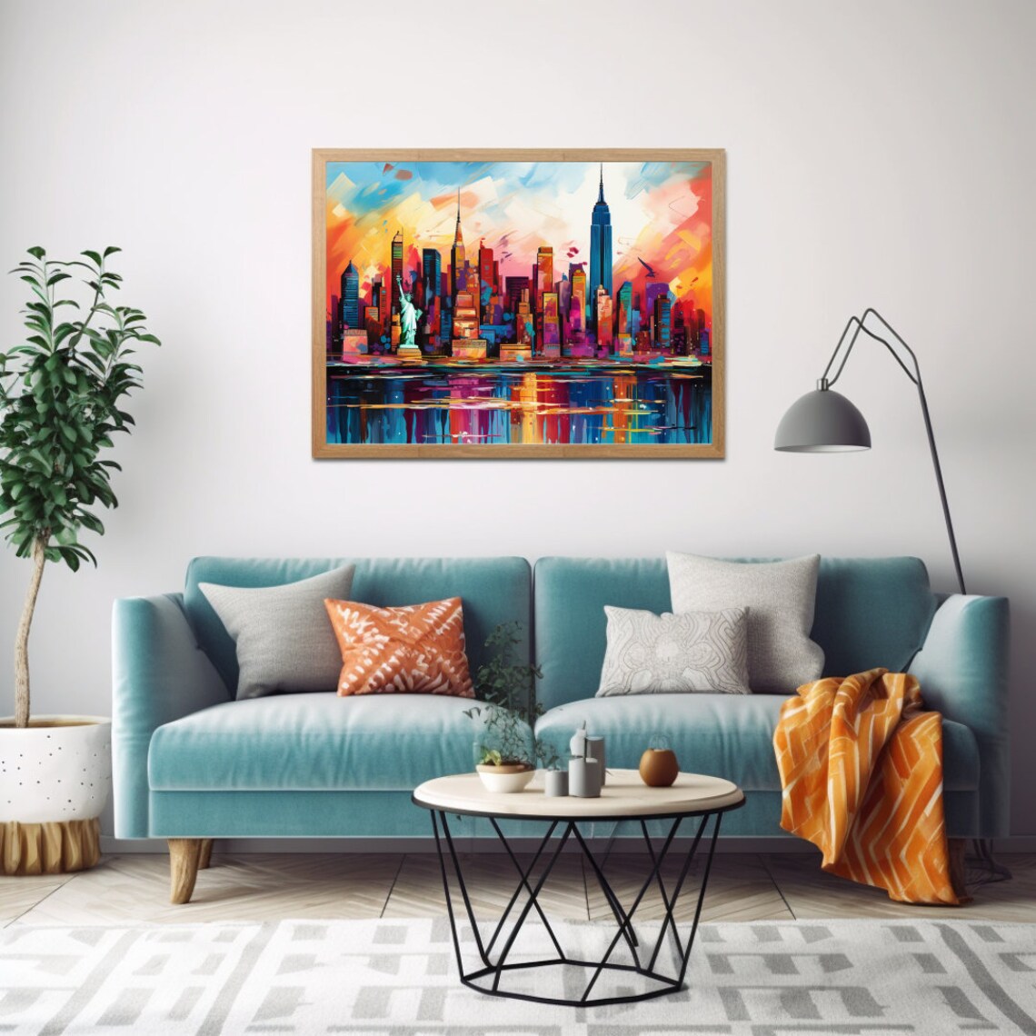 New York City Abstract Skyline Travel Poster - Image 2