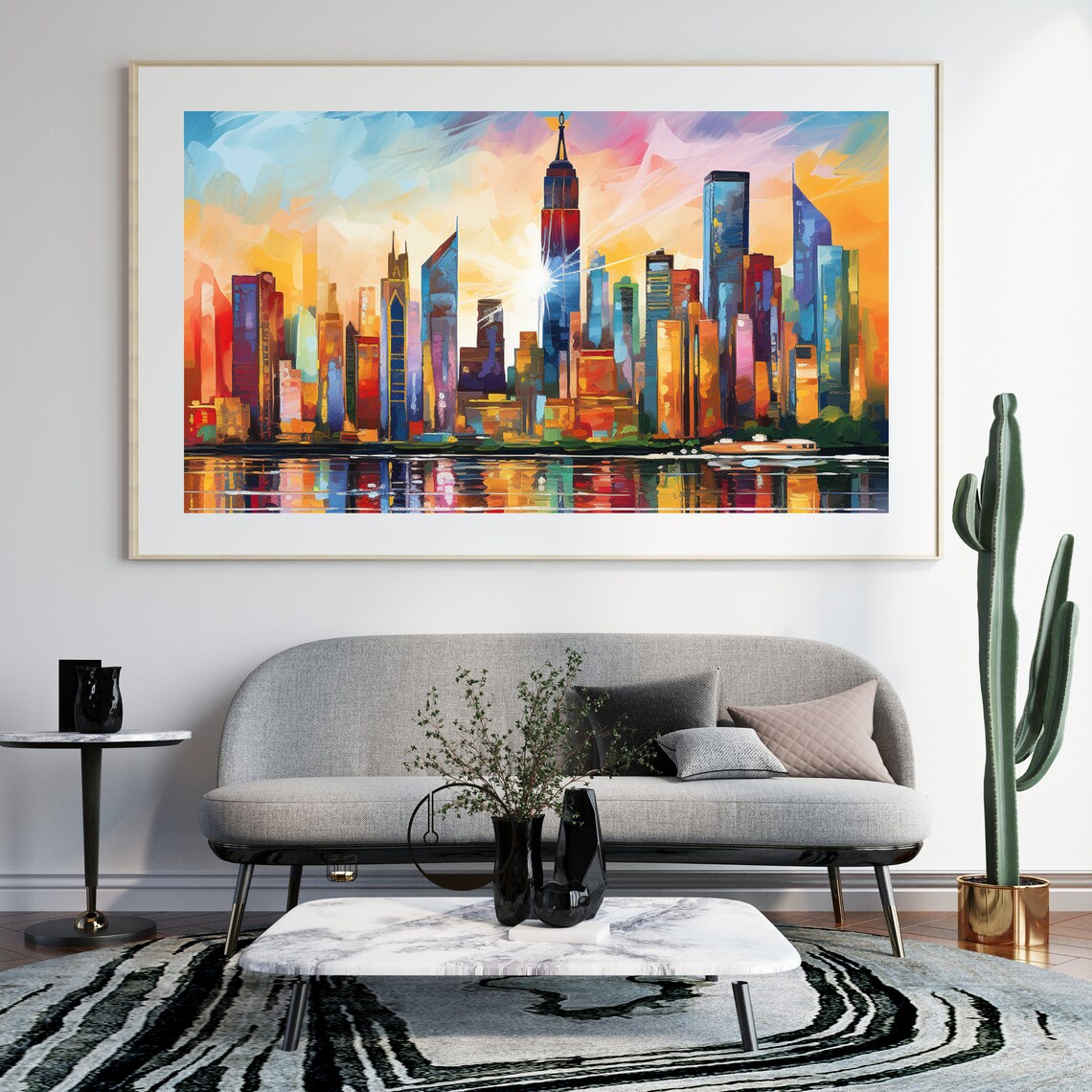 New York City Abstract Skyline Travel Poster - Image 2