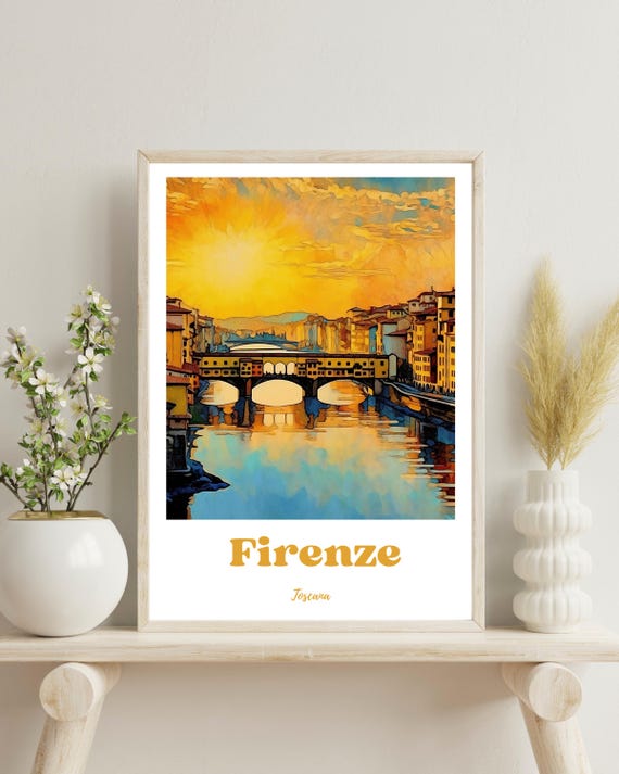 Florence Travel Poster, Tuscany Art Print
