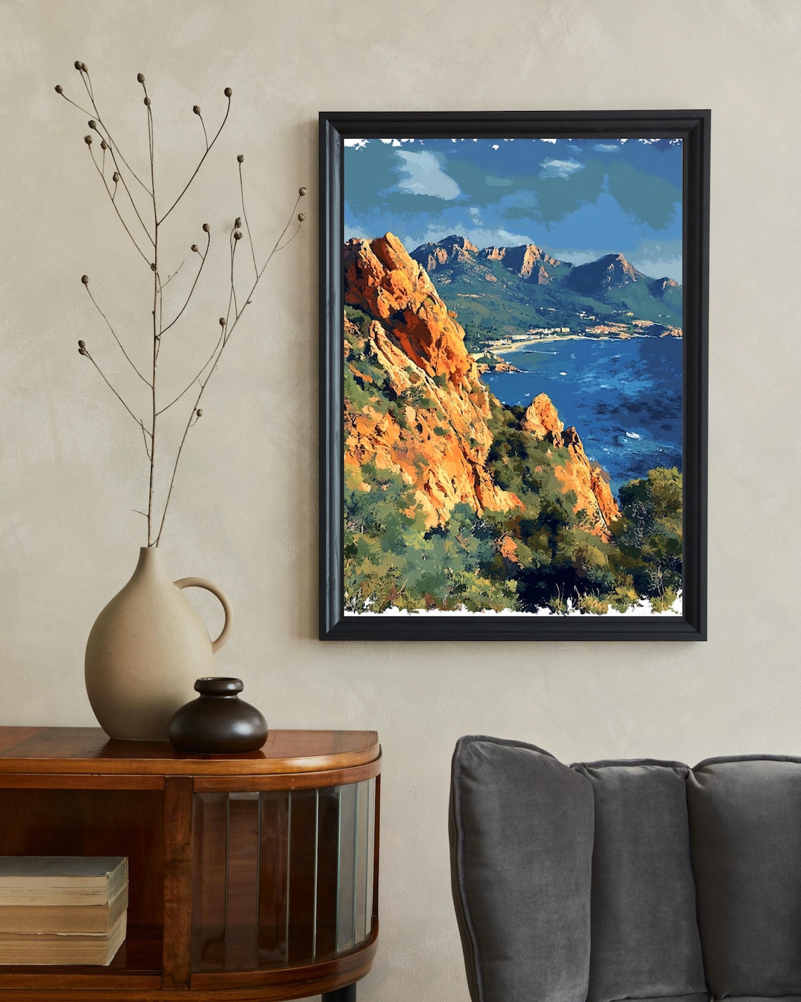 French Riviera Travel Poster, Massif De Lesterel - Image 2