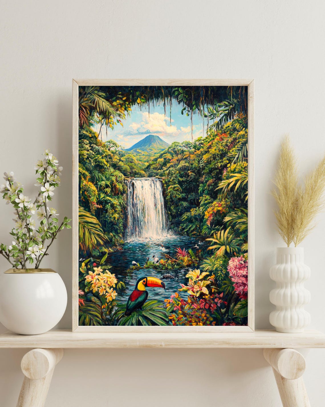 Costa Rica Retro Mountain Art Print