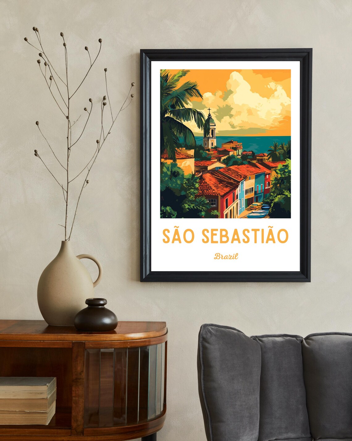 Sao Sebastiao Travel Poster, Brazil Beach Art - Image 2