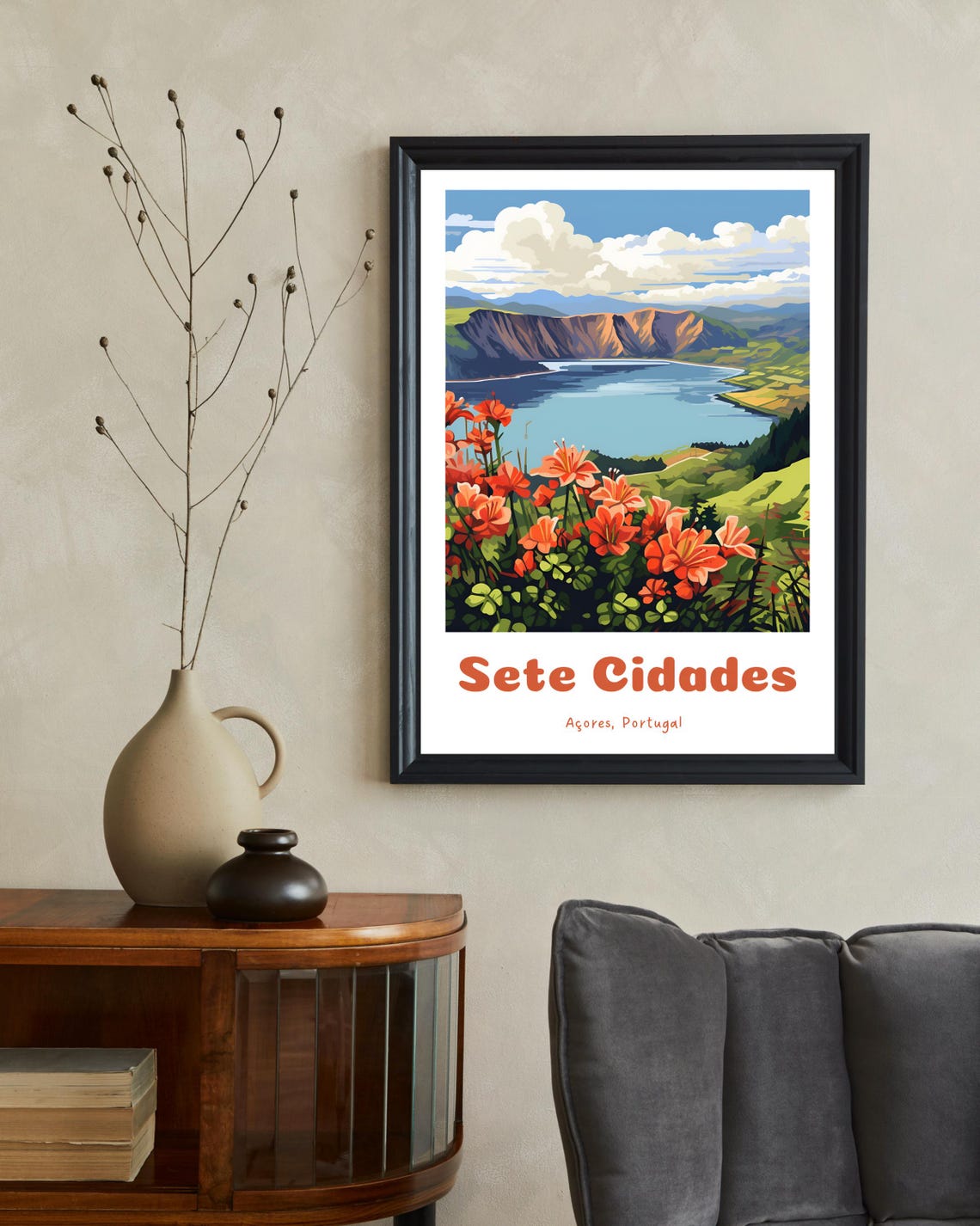 Sete Cidades Travel Poster, Azores Portugal - Image 2