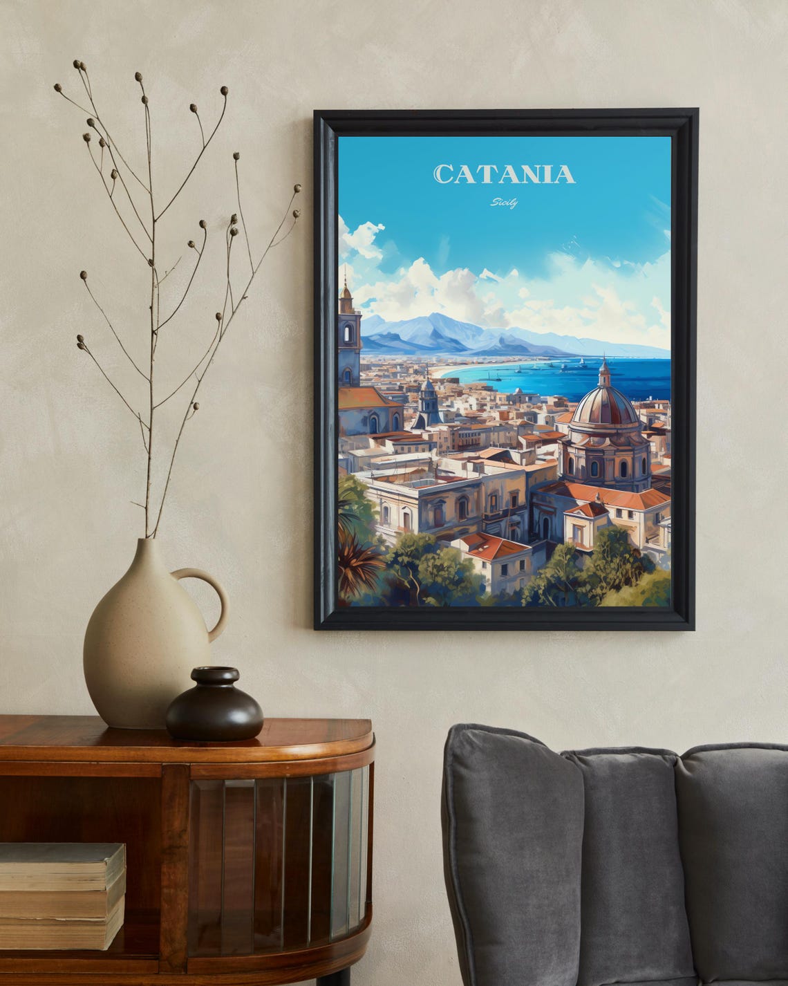 Catania Travel Poster, Sicily Italy Christmas Gift - Image 2