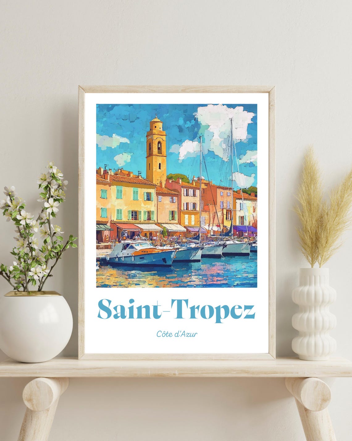 Saint Tropez Poster Saint Tropez Traditional Travel Print French Riviera Print Saint Tropez Art Print France Art Christmas Gift