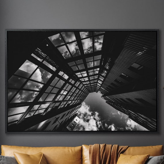Black And White Modern Multi Storey Building Photo Print Urban Art Wall Art City Art Architecture Stretch Up To The Sky Decor