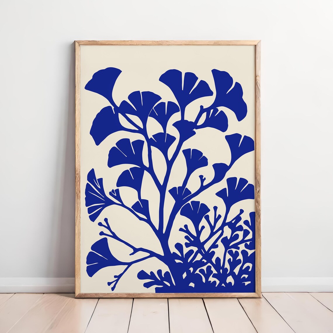 Blue Indigo Flowers Poster Retro Floral Print Vintage French Wall Art Botanical Poster Print Plant Lovers Gift Royal Blue Nature Print