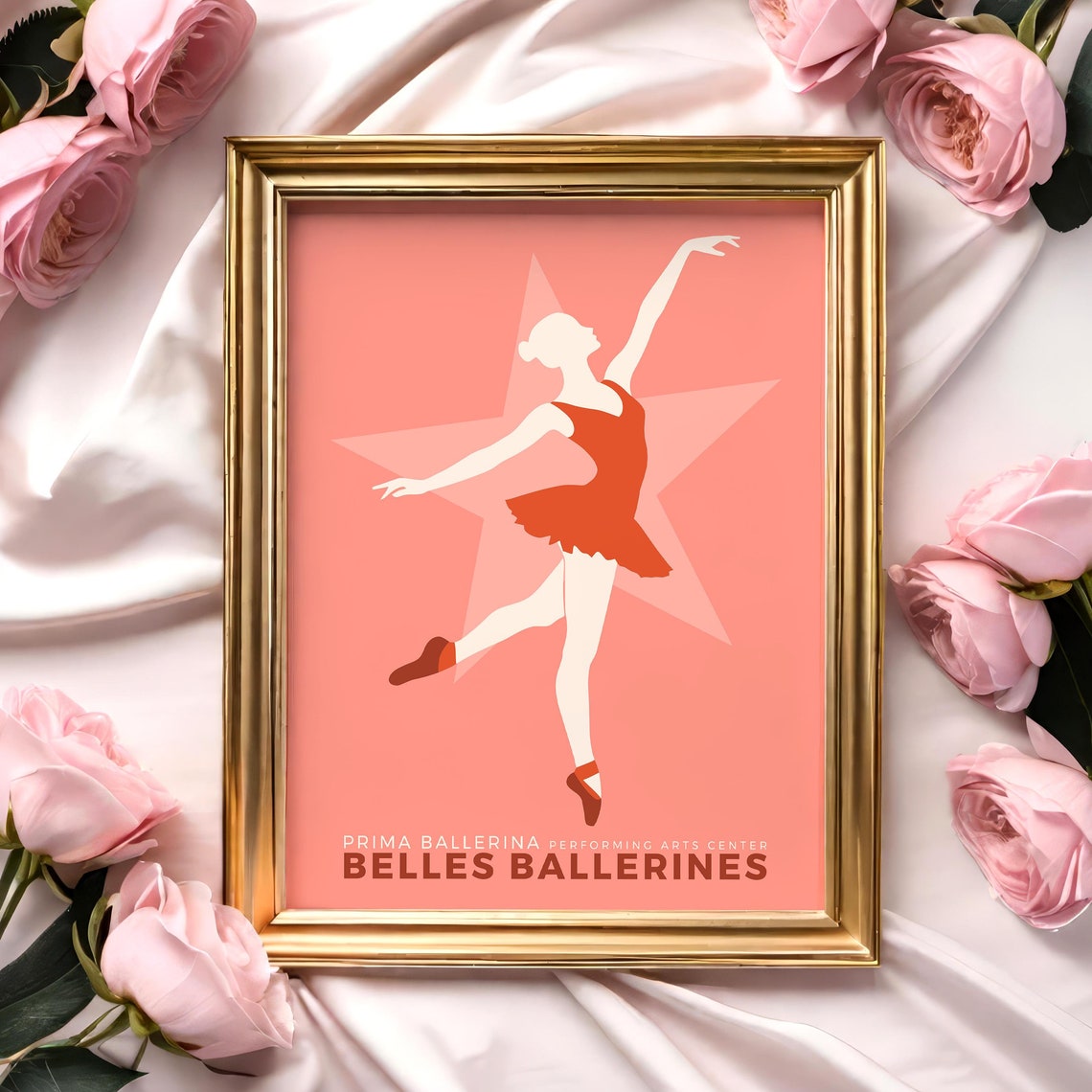 Prima Ballerina Belles Ballerines Coral Dancer Performing Poster