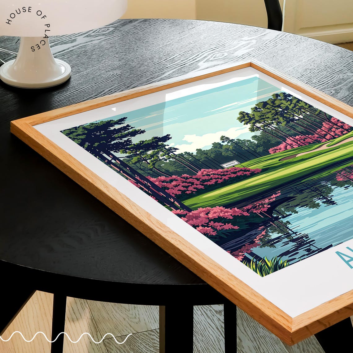 Augusta Georgia Golf Course Azaleas Pond Fairway Classic Art Poster - Image 3