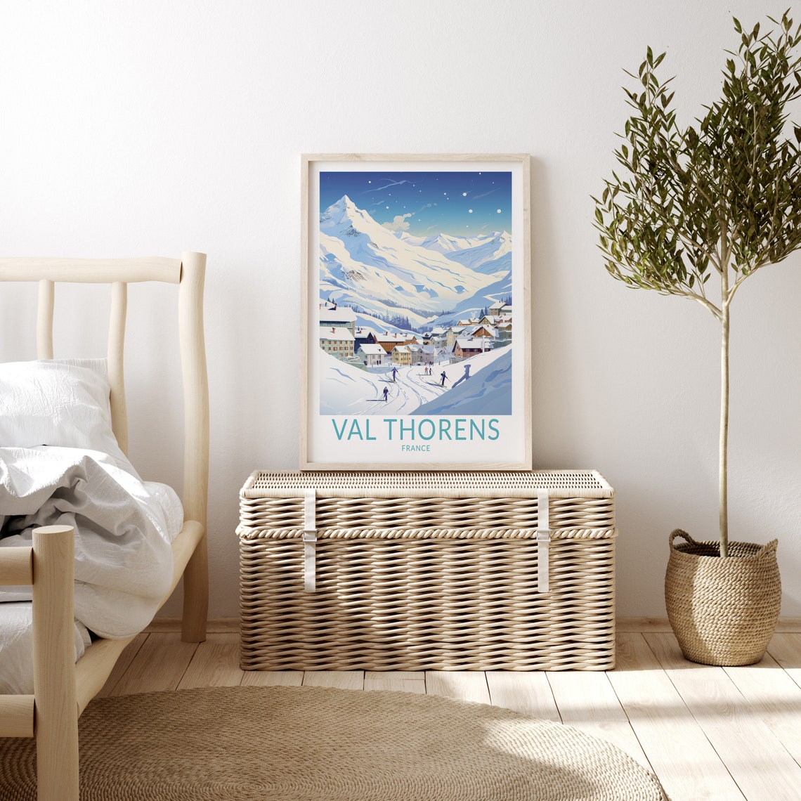 Val Thorens Ski Travel Print Val Thorens France Travel Poster Home Decor Wall Art France Winter Ski Travel Print Travel Gifts - Image 3