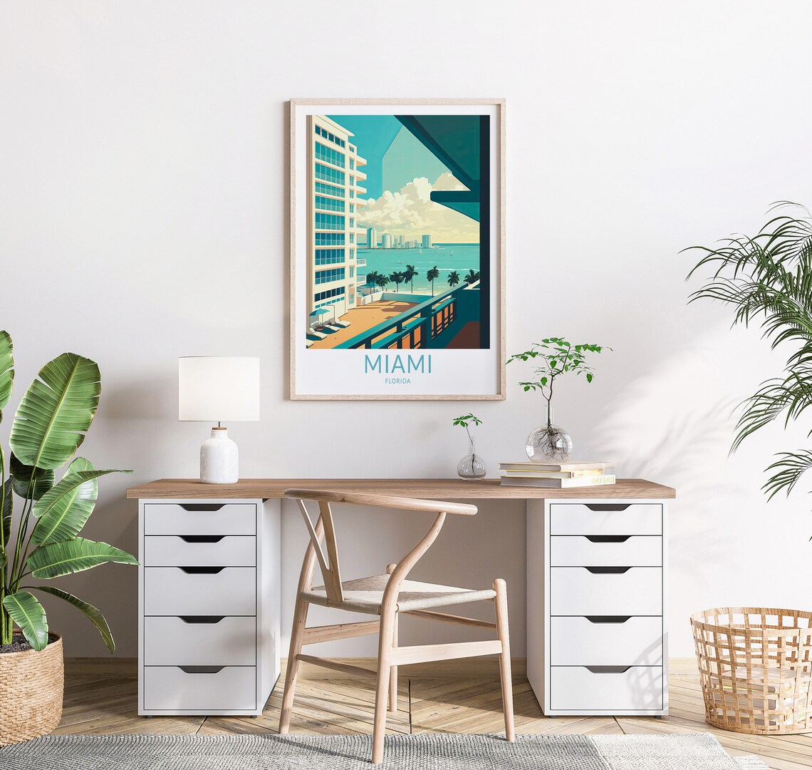 Miami Florida Travel Poster, Travel Home Decor - Image 2