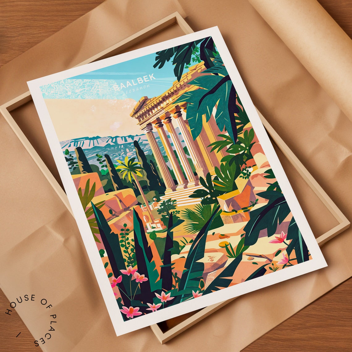 Baalbek Lebanon Poster Lebanon Baalbek Travel Print Lebanon Wall Art Temple Poster Print Personalised Gifts Traveler Gifts - Image 2