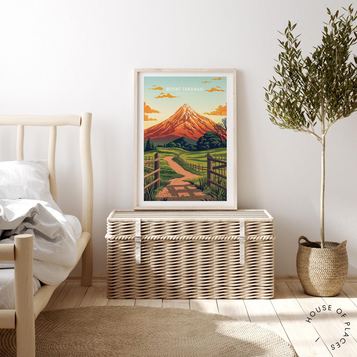 Mount Taranaki New Zealand Travel Poster New Zealand Wall Art Mount Taranaki Egmont National Park Print Birthday Gifts Wedding Present - Image 2