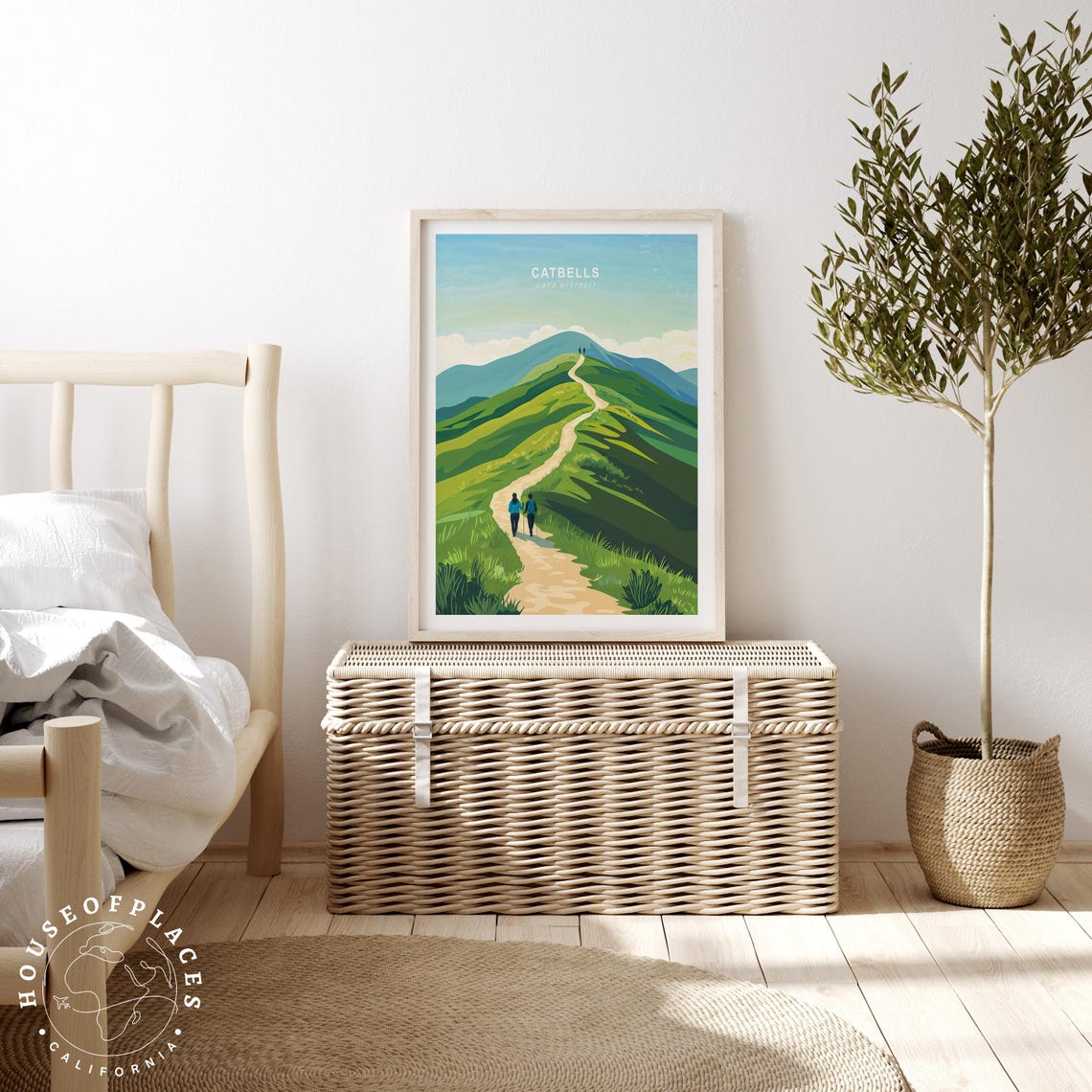 Catbells Lake District Travel Print Cumbria England Wall Art Catbells Travel Poster Personalised Gifts Minimalist Travel Poster - Image 2